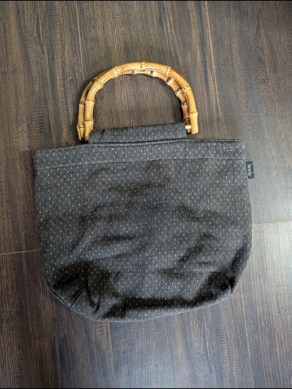 Suiran Kobo Handmade Japanese Woven Sashiko Bamboo Top Handle Handbag Bag